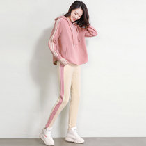 Free Breathing Winter New 2019 Knitted Warm Hooded Sweater Two Piece Casual Fashion Sports Set