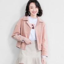 Free breath 2021 autumn new fashion trend cute cartoon embroidery casual corduroy short autumn coat women