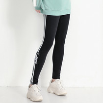 Free breathing fashion trend New wear thin women print striped trousers casual leggings women autumn and winter