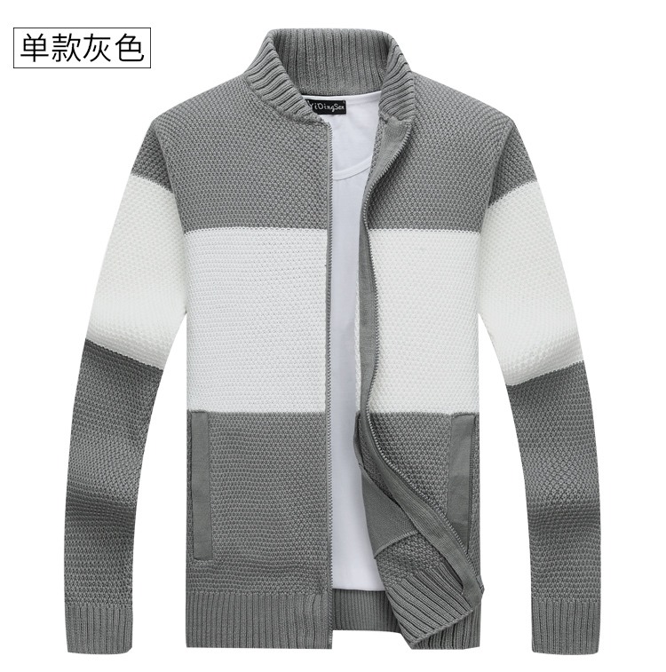 Mùa thu mới nam áo len cardigan áo len sọc cổ áo len nam xu hướng áo len áo len nam đẹp
