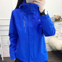 Couples models for womens autumn and winter outdoor three-in-one detachable plus velvet hiking ride Tide brand coat mens group purchase