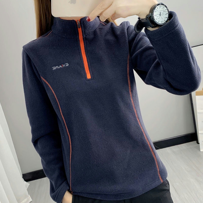 2021 Spring Autumn New Grip Suede Woman Shake Grain Suede Collar Elastic Warm Big Code Running Mountaineering Climbing Suit Hooded Man-Taobao