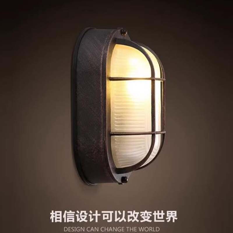 American Retro Wall Lamp Loft Industrial Style Restaurant Bar Cafe Personalized Explosion-Proof Waterproof Outdoor Aluminum Wall Lamp
