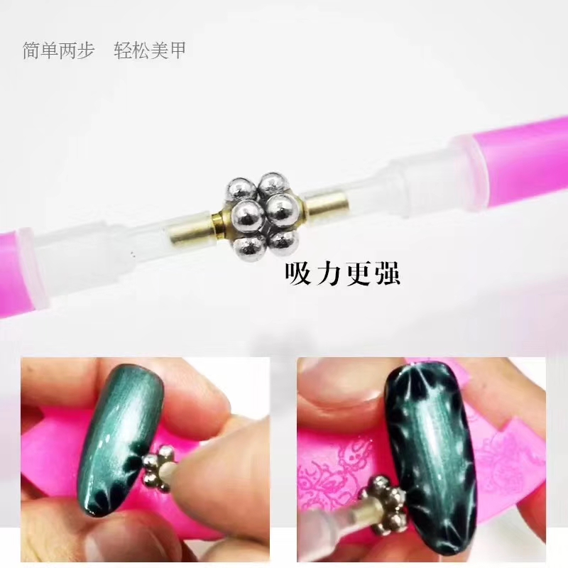 Bút nam châm hoa mắt mèo mới có thể hấp thụ hình dạng hoa theo phong cách DIY với keo dán móng tay mèo mắt mèo Barbie. - Sơn móng tay / Móng tay và móng chân màu nail sáng da