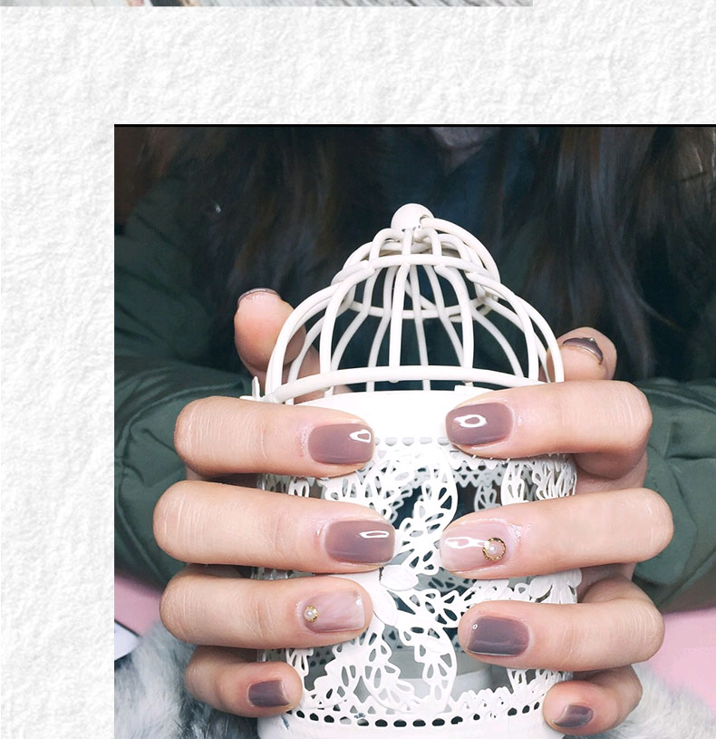 Cửa hàng nail chuyên dụng Barbie sơn móng tay keo băng xám sơn móng tay màu xám trong suốt màu đen kéo dài phù hợp với trang sức Xingyue - Sơn móng tay / Móng tay và móng chân nail màu trắng
