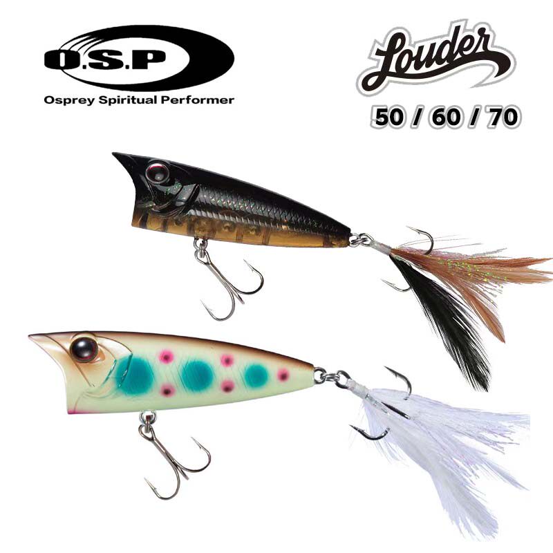 日本から輸入されたOSPサーフェスポッパー、ラウダー50/60/70ポッパールアー、マンダリンフィッシュやバス用の人工餌。
