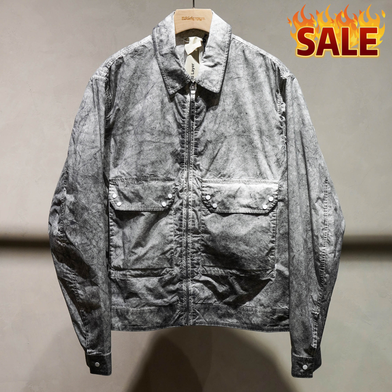 Bridggge In-Stock Ten C 24Ss New Style Splash-Ink Distressed Washed Dyed Zipper Jacket Bridggge In-Stock Ten C 24Ss New Style Splash-Ink Distressed Washed Dyed Zipper Jacket