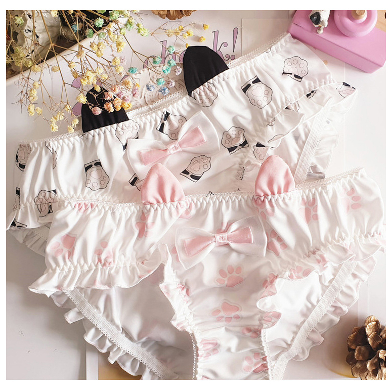 Japanese Cute Girl Style Cat Ears Cat Paw Bow Student Shorts Milk Silk Cartoon Women's Underwear Pure Cotton Crotch Japanese Cute Girl Style Cat Ears Cat Paw Bow Student Shorts Milk Silk Cartoon Women's Underwear Pure Cotton Crotch