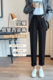 Women's Suit Pants, New Spring and Autumn Style, Cropped Slim-Fit Harem Pants, Petite Cropped Straight-Leg Casual Cigarette Pants, Dress Pants