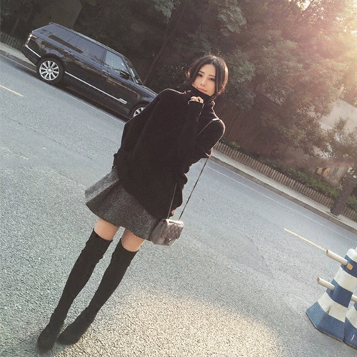 Зимний свитер, мини-юбка, комплект, платье, в западном стиле, городской стиль