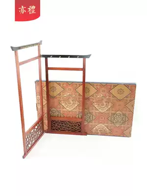 Retro Chinese style red wooden brush hanging study four treasure pen holder custom gift business creative gift set