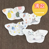 Baby cotton four-layer gauze bib saliva towel baby waterproof spit milk newborn bib 360 degrees summer thin