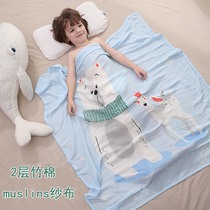 New Korean Version Cartoon Summer Light Soft Baby Cover Blanket Double Gauze Bamboo Cotton Newborn Wrap Towel Bath Towels Thin Quilt