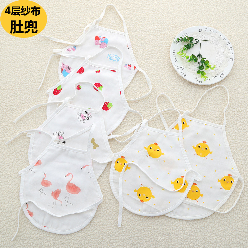 Baby belly cotton 4 layers gauze 0-3 years old newborn belly cover summer thin baby anti-cold pocket