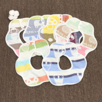 Baby bib newborn baby 6 layers of cotton gauze 360 degrees rotatable petal towel bib anti-spit milk