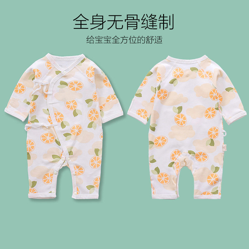 Baby Even swarm Spring autumn Summer Newborn Inner Clothes Early Birth Baby Monk Clothes Pure Cotton One-piece Clothes Climbing Clothing Spring Clothing