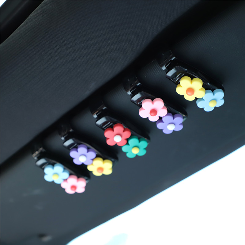 Car glasses clip creative cartoon car sun visor storage multi-function card clip car sunglasses box bracket