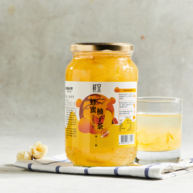 Fresh in Korean honey grapefruit tea fruit pulp honey fruit Drink tea homemade grapefruit Taste Flushed Beverage Tea 1080g bottles