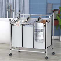 Nordic bathroom dirty clothes basket Cart storage basket for clothes classification basket Household laundry basket Dirty clothes separation