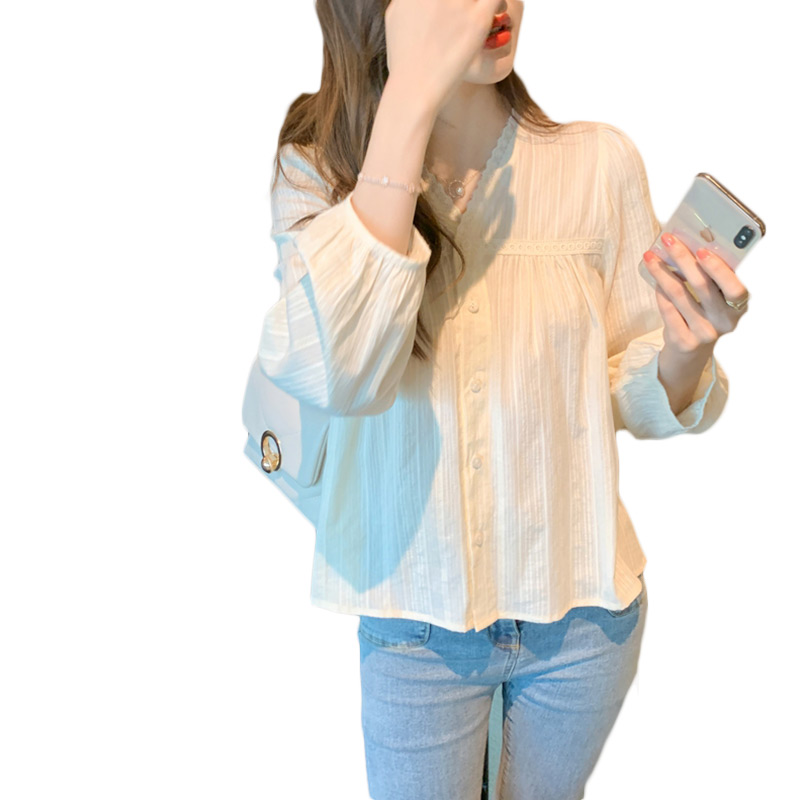 Spring lace shirt, long-sleeve, 2021 years, lace dress, suitable for teen Spring lace shirt, long-sleeve, 2021 years, lace dress, suitable for teen