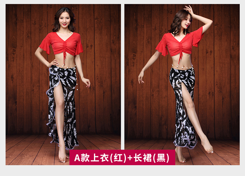 Quần áo tập múa bụng Fei Fan 2019 mới biểu diễn cảm giác nữ mới bắt đầu phù hợp với điệu nhảy phương Đông xuân hè - Khiêu vũ / Thể dục nhịp điệu / Thể dục dụng cụ giày múa ba lê