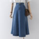 Umbrella skirt 2022 new high-waisted mid-length denim a-line skirt women's summer high-end skirt small