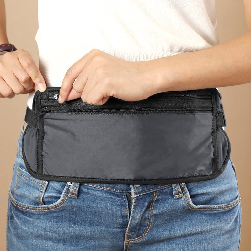 Tourist burglar-proof close-pocket travel ultra-thin hide money bag Invisible movement anti-steal money bag hidden money belt
