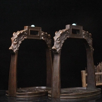 Antique antique collection Tibetan collection pure copper faucet stirrups a pair of copper horse riding equipment stirrups film and television props