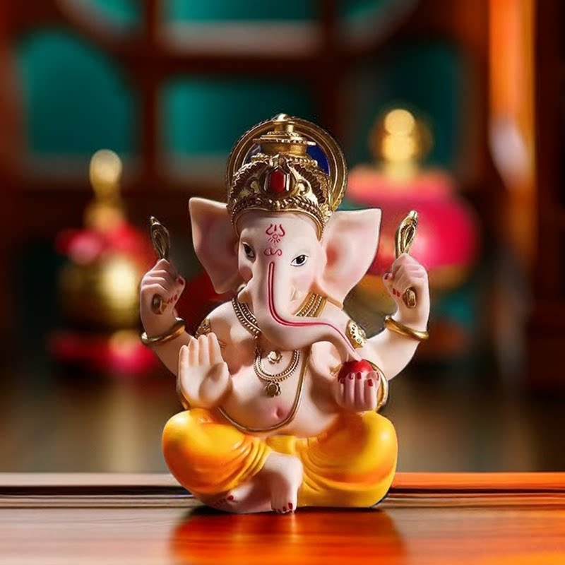 ネパール製樹脂塗装象鼻富神ブロンズ像、タイ製純銅象頭神像、ヨガホームデコレーション。