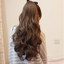 Wig ponytail female large wavy long curly hair Accentuated gradient tie-up tied ponytail medium and long fake ponytail