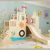 Early Childhood Education Center Wooden slide Corner Loft Play house Kindergarten Climbing drilling combination Sensory integration training
