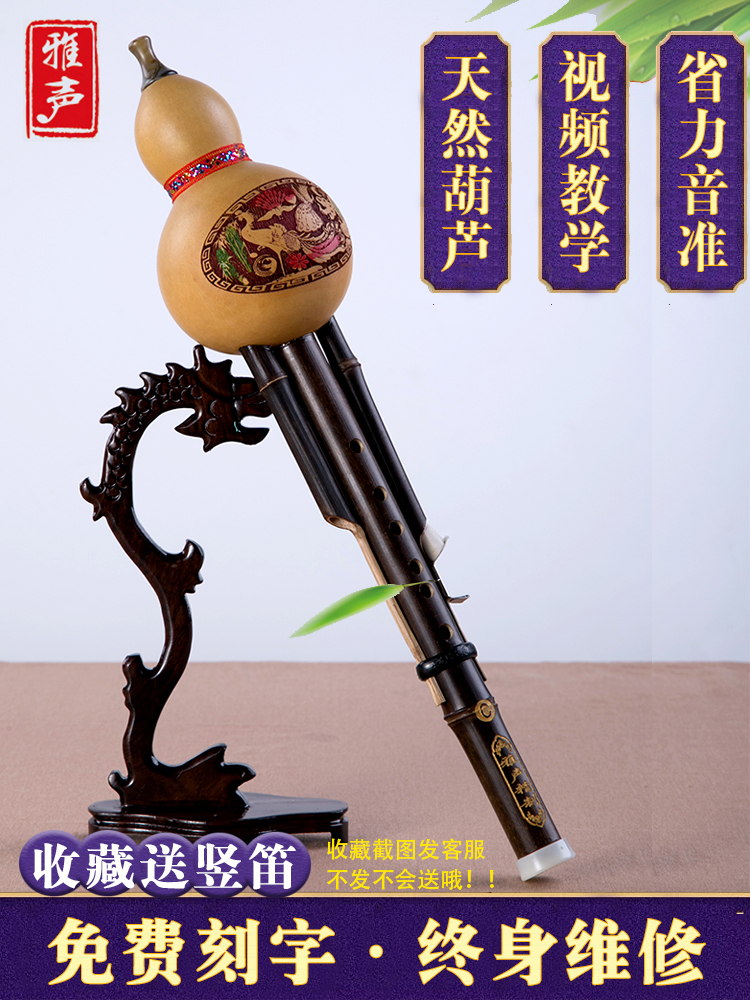 Yunnan Zizhu gourd silk c tune b musical instrument beginner seven holes primary school students professional performance Small D adult A g f tune