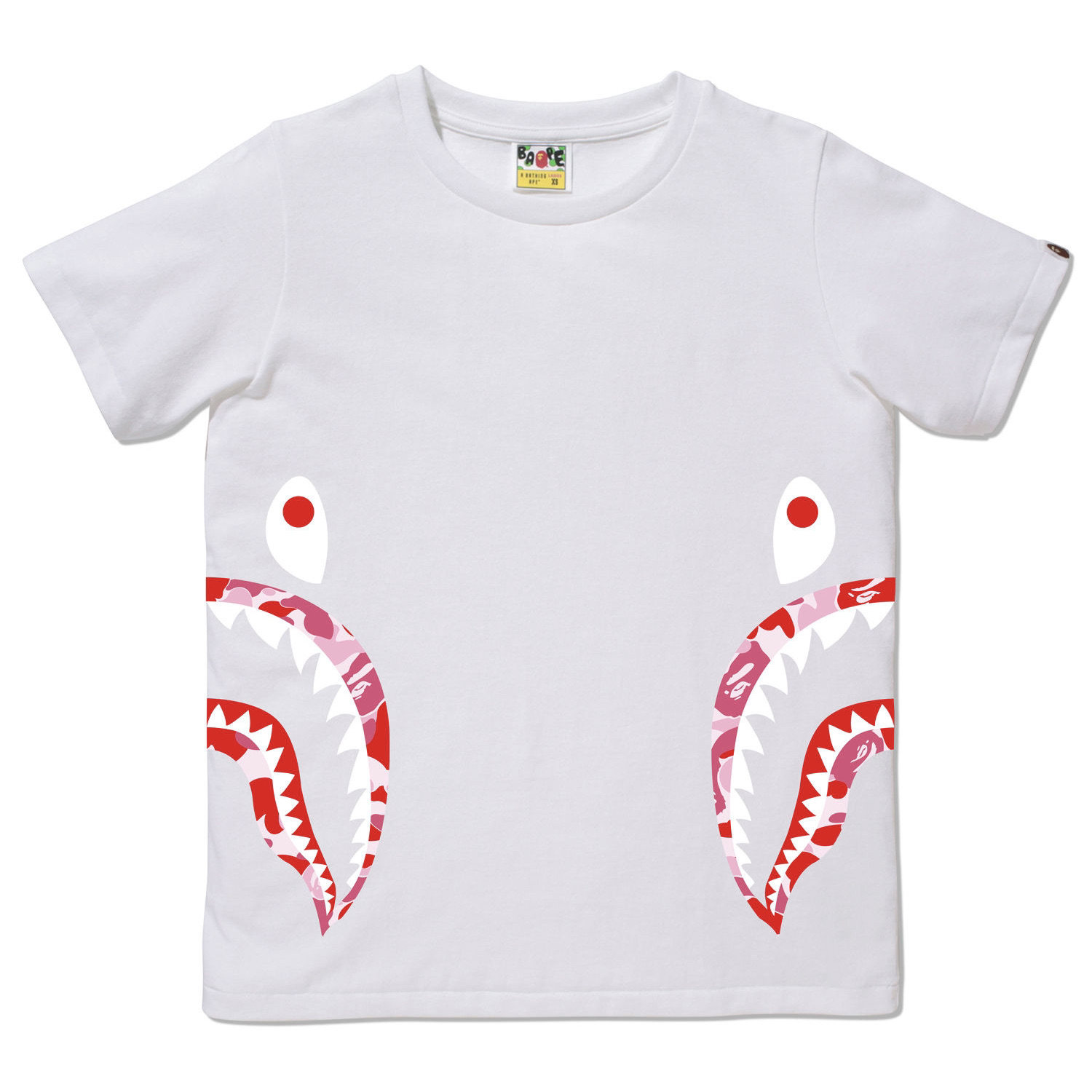 (Domestic Spot) Snow State Sauces Women's Olai Camouflak Shark Side Shark Short Sleeve T-shirt