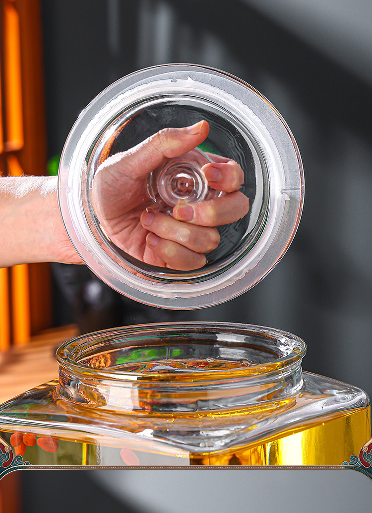 Пузырь бутылки 泡酒玻璃瓶带龙头高档密封大容量人参鹿茸养生专用酒桶酒坛酒罐子