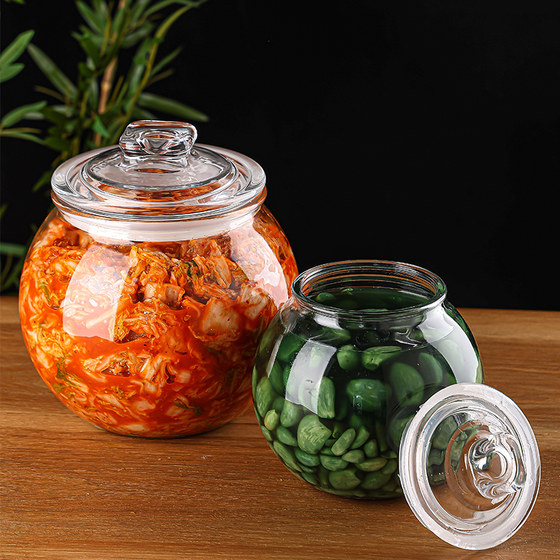 泡菜坛子家用玻璃密封大容量加厚透明辣白菜萝卜酸菜四川腌菜罐子