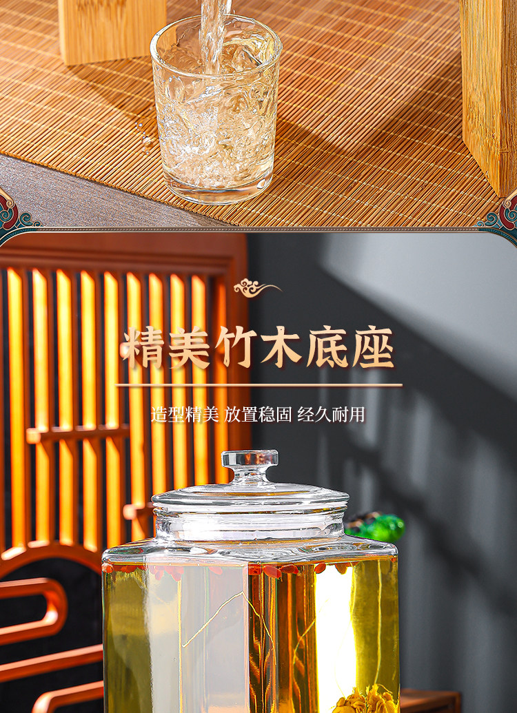 Пузырь бутылки 泡酒玻璃瓶带龙头高档密封大容量人参鹿茸养生专用酒桶酒坛酒罐子