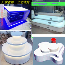 Booth technology commercial special-shaped round luminous experience table commercial cosmetics island cabinet physical rotating display table