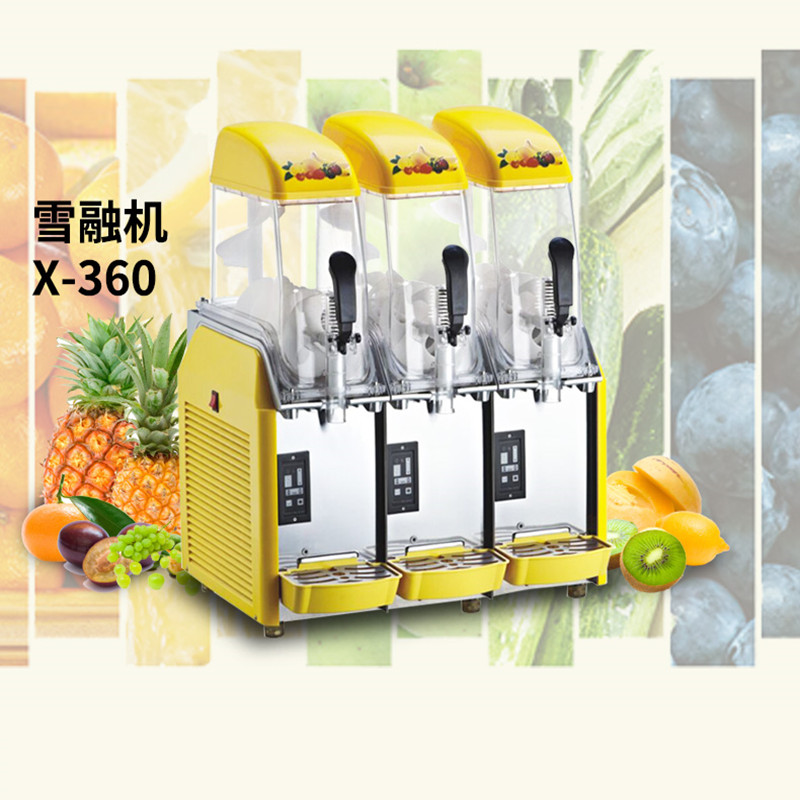 Bingzhile commercial three-cylinder slush machine X-360 snow melting machine ice pellet machine cold drink juice machine smoothie machine beverage machine