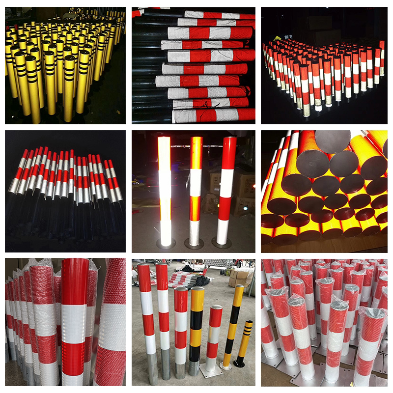 120cm red white road column column steel pipe warning column isolation pile iron column reflective resistance car