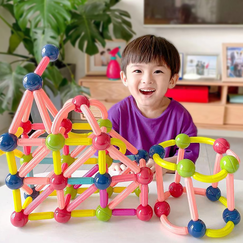 Variety magnetic bar children's large particle building blocks puzzle assembled magnetic magnet baby boy early education toy girl