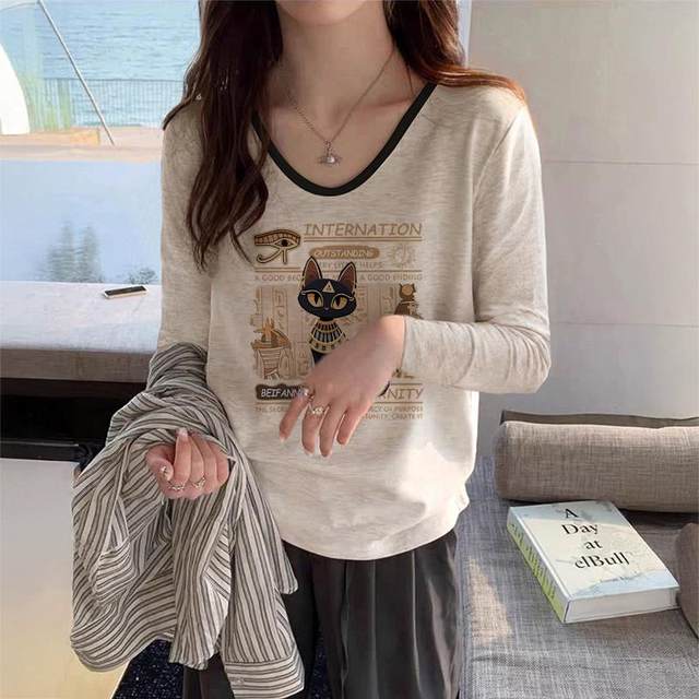 Gray inner layered shirt for women 2025 new style
