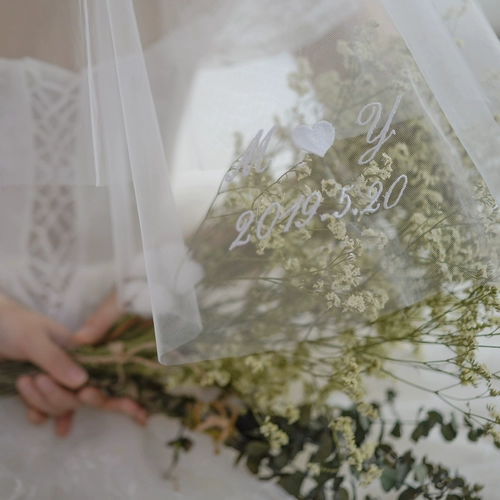 Mo ye Свадебная невеста Имя Имя Дата вышивка в завеса новая свадьба годовщина подарков с одной ряд