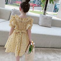 Childrens clothing 2021 new girls  summer clothes baby Western style floral dress childrens Korean sweet princess skirt(