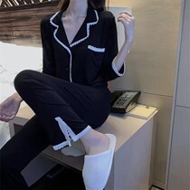 Sleepwear Womens Spring Autumn Season Long Sleeves Han Edition New Internet Red Suit Bursting Princess Wind Lace Florian Lace Slim home clothes