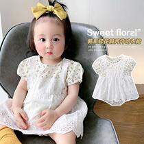 ins Han edition Summer womens baby princess climbing to the ocean khalakha rags bag fart and dress baby one-piece clothes