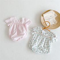 ins new pint summer cotton baby boy baby girl lace crummy short sleeves fart khalaian dress to be covered with cotton