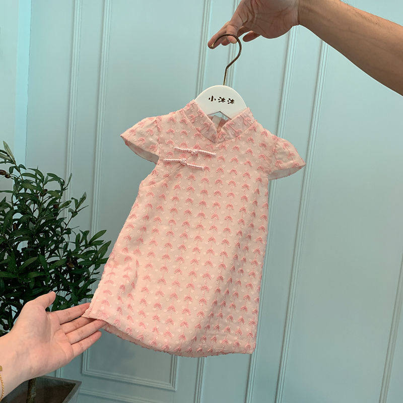 Children's cheongsam summer thin section girl's clothing baby girl skirt Western style little girl princess skirt Chinese style dress