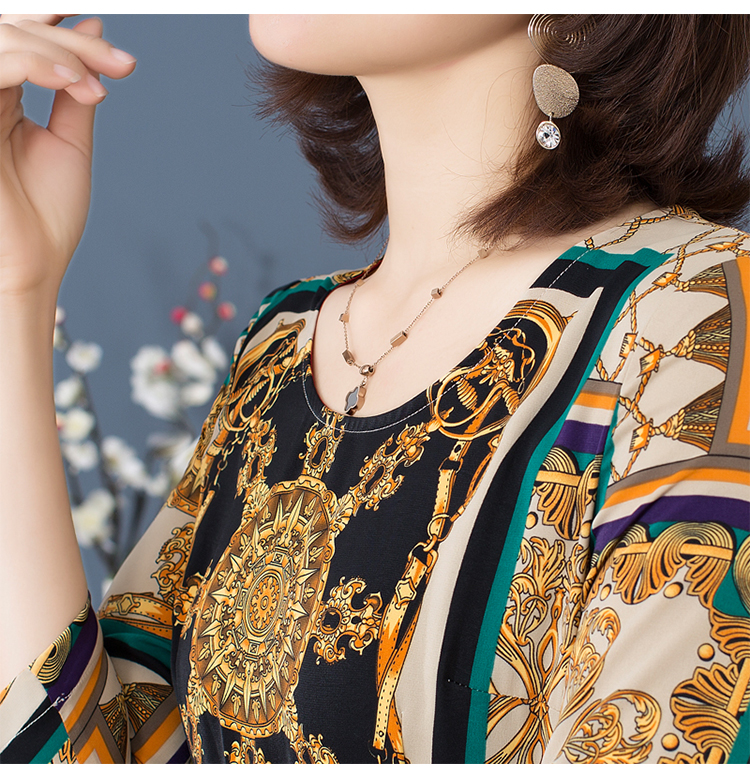Đầm dự tiệc họa tiết Fox Ting 2019 mới hè cổ tròn tay áo bảy điểm Đầm ôm eo thon mùa xuân hè - Sản phẩm HOT áo đầm đẹp tuổi 30