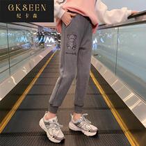 Girls trousers spring and autumn childrens casual sports pants foreign style 2022 new spring girls trousers for big boys