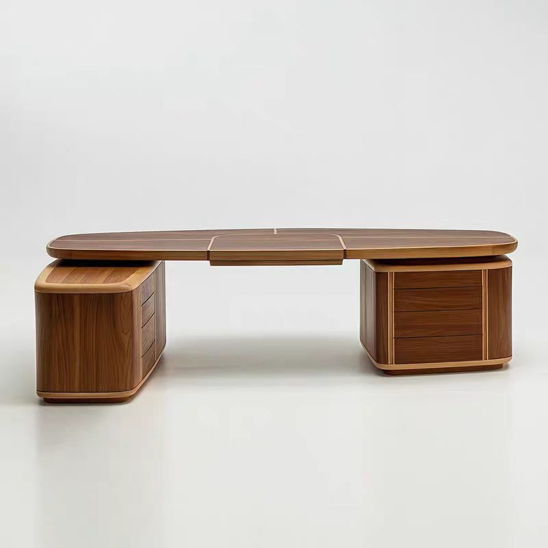 New Chinese-Style Solid Wood Executive Desk, High-End and Elegant Boss's Desk, North American Black Walnut Wood New Chinese-Style Solid Wood Executive Desk, High-End and Elegant Boss's Desk, North American Black Walnut Wood